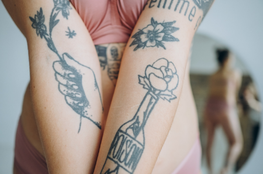 Floral Peace Sign Tattoos Photo.