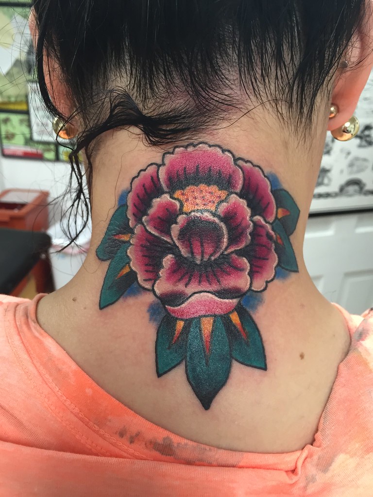 Roses Tattoo Ideas for Neck photo.