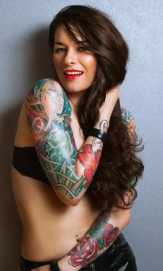 girl sleeve tattoo